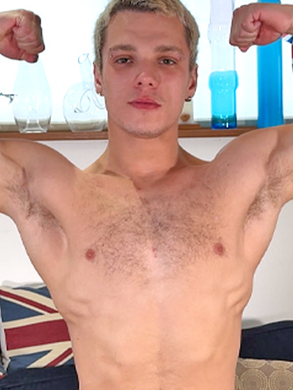 Young Ripped Stud Shows off his Lean Muscles & Massive 8.5 Inch Uncut Cock & Cums Everywhere!